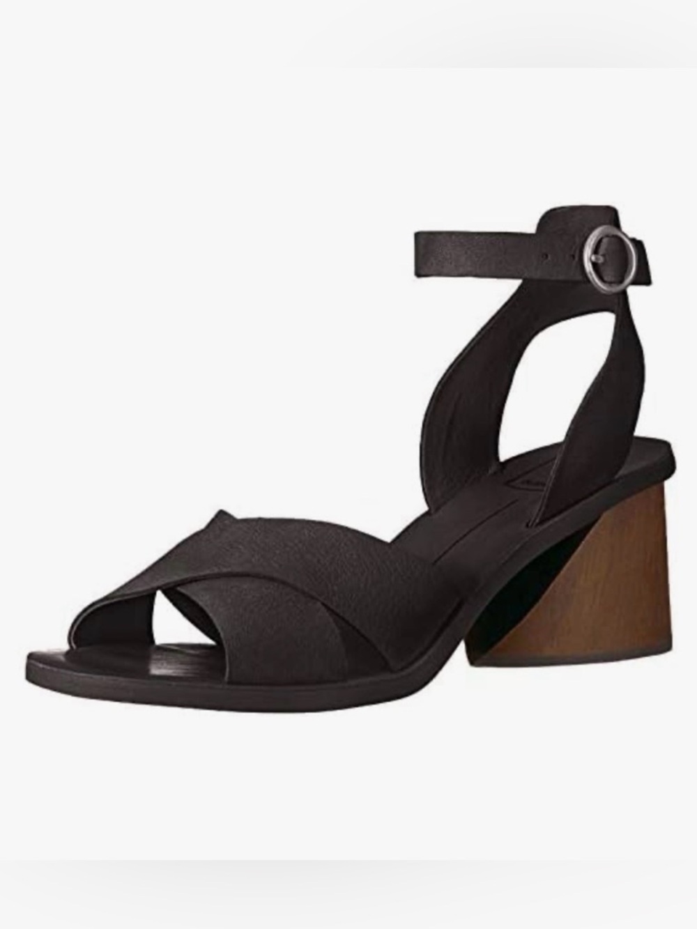 Dolce Vita Black Leather Crisscross Ankle-Strap Sandals